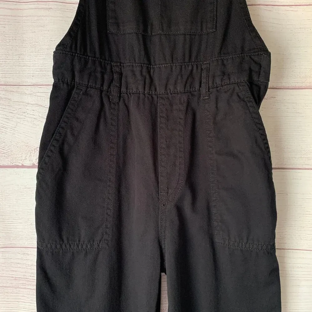 H&M Divided Black Bib Overall Jumpsuit Joggers Cargo Utility Size 0